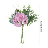 Ramo de eucalipto de hortensias artificiales de lujo, flores de hortensias elegantes de plástico, flores falsas realistas, fiesta de vacaciones, boda - details 0