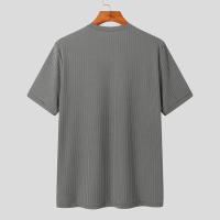 Camiseta de Lujo Ligera para Hombre en Verano Cuello Redondo, Manga Larga, Color Sólido, Ajuste Suelto, Moda de Knitwear Popular - details 0