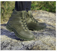 Botas de combate militares tácticas de alta calidad para hombre, zapatos de trabajo de cuero genuino del Ejército de EE. UU., caza, senderismo, Camping y montañismo - details 19