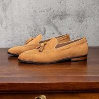 Zapatos casuales de moda de gamuza con borlas elegantes, zapatos formales de cuero genuino para hombres - details 1