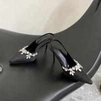 Cadena de diamantes de imitación tacones altos nuevo temperamento puntiagudo bolsa de banquete francés sandalias de cabeza zapatos individuales vacíos - details 36