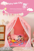 Tienda de campaña para niños pequeños para interiores y exteriores, castillo de princesa rosa grande con ventanas, muebles de habitación para niños - details 0