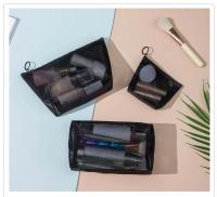Neceser de viaje para mujer, bolsa de aseo de malla negra transparente, organizador de maquillaje, bolsa de lavado, pequeña y grande - details 25