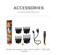 Kemei-cortadora de pelo inalámbrica t-outliner para hombres, máquina de corte de pelo con Graffiti, cero Gapped, recortadora de acabado de garabatos - details 10