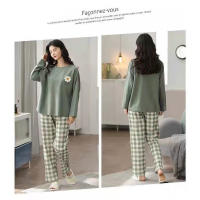 Nuevo Conjunto De Pijamas Para Mujer Con Estilo De Primavera Y Otoño Manga Larga Talla Grande Pijama De Invierno De Poliéster - details 6