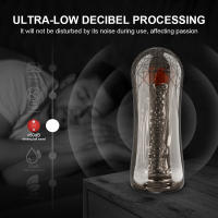 Taza masturbadora masculina automática, vibración, mamada, succión de pene, máquina vibradora, silicona transparente, Coño suave, Vagina, Juguetes sexuales, productos para adultos para hombres - details 7