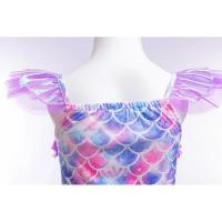Vestido de cola de disfraz de princesa Ariel de fantasía de sirena púrpura para niña pequeña para fiesta en la playa - details 8