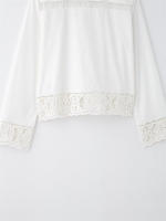 OUWU- Conjunto De 2 Piezas De Pantalones De Pierna Ancha Con Diseño De Empalme, Camisa Blanca De Manga Larga A La Moda Para Mujer, Conjunto Superior De Estilo Informal Para Mujer 2025 ﻿   conjuntos - details 3