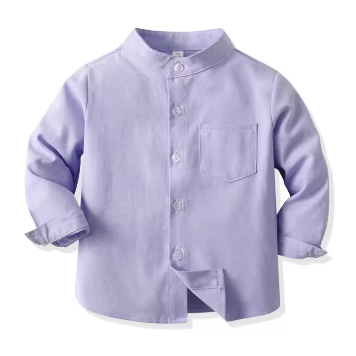 Camisas de manga larga para niños, prendas de vestir exteriores guapos, chaquetas casuales de color caramelo, camisas de estilo universitario para niños, Primavera - 1