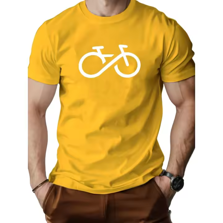 Camiseta Hombre Algodón 100% 210g Estampado Bicicleta Minimalista |   Transpirable Cómoda Casual Lavable Moda Verano - 1