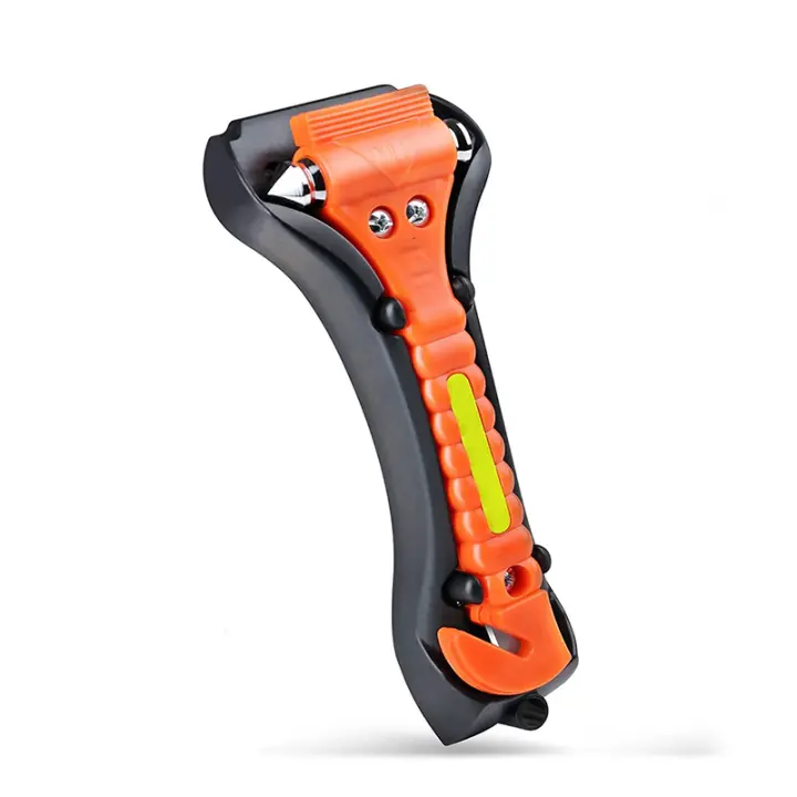 Interruptor de ventana de Escape de emergencia para coche, martillo cortador de cinturón de seguridad con cinta reflectante ligera, Kit de supervivencia salvavidas - 1