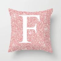 Cojín de sofá con letras brillantes de color rosa de 45x45 cm con almohada de respaldo central - details 6