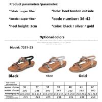 Sandalias de Mujer Verano 2025 |   Zapatos Bohemios Étnicos con Cristales |   Sandalias Deportivas Playa Suela Blanda Antideslizante - Moda Elegante y Confort - details 1
