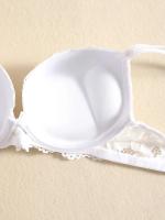 Conjunto de Lencería de Flores de Encaje Bra de Soporte Profundo V, Bralette de Underwire, Comodidad para Mujeres Conjunto de Ropa Interior de Moda - details 5