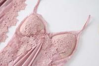Ence Conjunto de bata de flores para mujer, kimono de boda con correa de cinta, ropa de dormir, 2 piezas - details 9