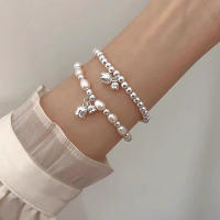 Pulsera De Plata Esterlina 925 Para Mujer Con Perlas Y Flores De Lirio Y Formas Geométricas Punk Joyería Moda Regalo - details 0