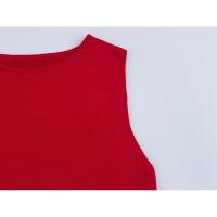 ZBZA Vestido largo de mujer de tela suave de retales con cuello redondo sin mangas de una línea a media pantorrilla caída primavera verano moda casual - details 4