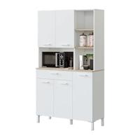 Alacena de Cocina, Aparador Comedor, Mueble Auxiliar 3 Puertas + 1 Cajón y Estante Interior, Color Blanco Artik y Roble Canadian, Medidas: 108 (Ancho) x 126 (Alto) x 40 (Fondo) En cm - details 5