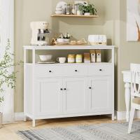 Mueble de Almacenamiento Ajustable Aparador de Cocina con 3 Cajones y 3 Puertas Blanco - details 1