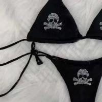 Conjunto de Bikini Y2K para mujer, traje de baño emo con calavera Rhies, sujetador con relleno Sexy, Tanga, traje de baño de dos piezas, ropa de playa - details 0