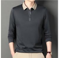 Nueva camisa Polo de manga larga para hombre, ropa deportiva informal de negocios, moda clásica de Color sólido, Top básico con cuello en V de marca para hombre - details 7