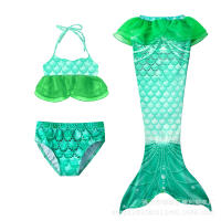 Conjunto de bikini de traje de baño de sirena de tres piezas, cola de sirena con aletas - details 14