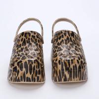Nuevo modelo 2025 Leopardo Zuecos de Suela Gruesa para Mujer Punta Cerrada Sandalias de Plataforma Gruesa Mujer Verano 2023 Súper Tacón de Cuña Alta Pantuflas Mujer - details 6