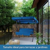 balancin columpio para dos personas columpio doble mecedor con toldo parasol azul