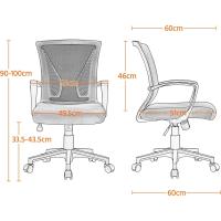 Silla Oficina Silla de Despacho para Trabajo Silla Altura Ajustable Silla Giratoria Gris - details 2