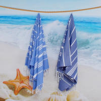 Toalla de Playa de Algodón Turco Tira a Rayas Compacta, Secado Rápido, Ligera, Absorbente, Adecuada para Viajes de Playa, Yoga, Gimnasio, Piscina - details 0