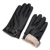 Guantes Térmicos de cuero para hombre, manoplas de dedo completo, impermeables, a prueba de viento, pantalla táctil, color negro y marrón, Invierno - details 0