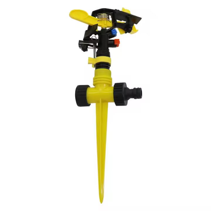 Aspersor de impacto basculante con pinchos ajustable, boquilla de riego para jardín y agricultura, riego de césped, chorro giratorio de 360 grados - 1