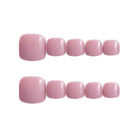 24 piezas de uñas postizas acrílicas de caramelo rosa claro DIY - details 2