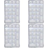 Teclado numérico mecánico GATERON marrón con cable para juegos, carcasa de cristal, retroiluminado blanco, 21 teclas, numérico, 4 Uds. - details 0