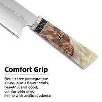 Cuchillo de Damasco de 8 pulgadas, utensilio de cocina de estilo japonés, VG10, de acero inoxidable, mango ergonómico - details 6