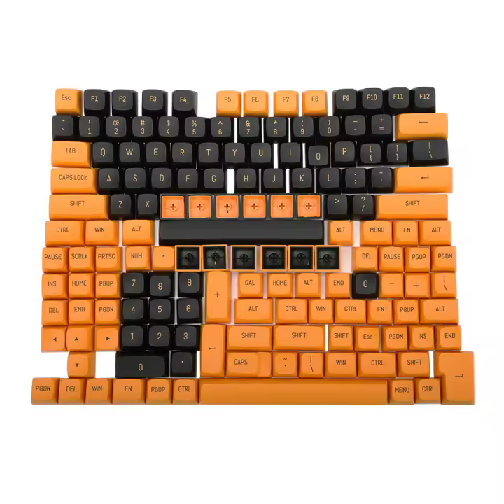 Teclas de teclado mecánico personalizado, Kit de bricolaje, PBT, 149 teclas, CSA, perfil DYE-SUB, estilo inglés, negro, amarillo - 1