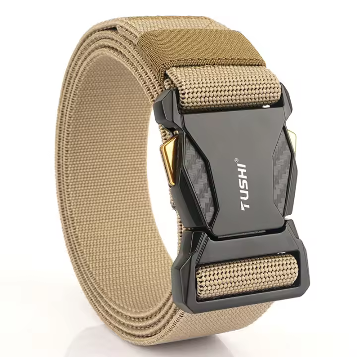 Cinturón Táctico de Aleación de Zinc Liberación Rápida, Ajuste de Sobreteta, Adecuado para Aventuras al Aire Libre, Commuter, Ocio Estilo Casual, Material de Nylon - 1