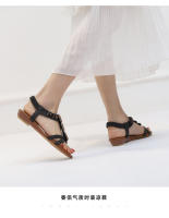 Sandalias de cuña estilo étnico, novedad verano 2025, zapatos de playa bohemios con cuentas, sandalias romanas antideslizantes - details 10