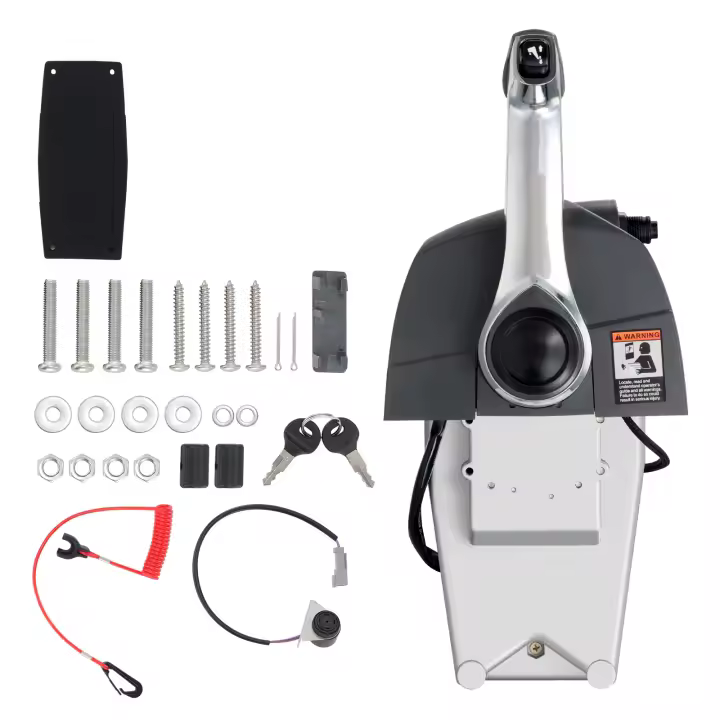 SucceBuy Control de acelerador de barco, 5006186 Caja de control remoto fueraborda montada en la parte superior para Evinrude Johnson, Caja de control de acelerador marino con interruptor de ajuste eléctrico y cordón - 1