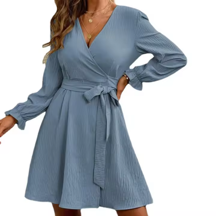Ropa de mujer, falda larga de color liso, temperamento de talla mediana. - 1