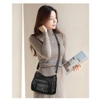 Bolso De Mensajero De Hombro Multicapa Con Múltiples Compartimentos De Cuero Suave De Moda Para Mujer - details 4