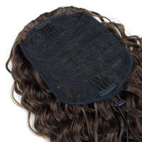 Cola de Caballo rizada de 18 pulgadas, pelo sintético ombré, peluca rizada corta y esponjosa, extensión de cabello con Clip con cordón negro Afro - details 2
