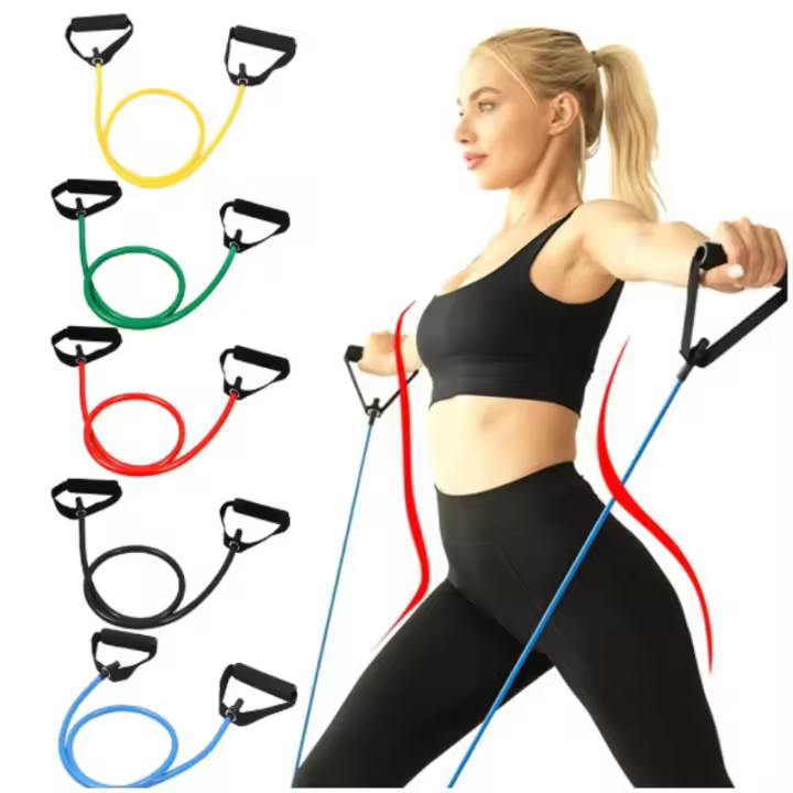 Bandas de resistencia con asas, pesas de gimnasio, cuerda de tracción para Yoga, correas elásticas para ejercicio físico, banda para entrenamiento en casa, entrenamiento de fuerza - 1