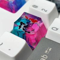 Paisaje personalizado hecho a mano Koi 1U, resina para Cherry Mx Switch Gamer, Teclado retroiluminado nical, reemplaza teclas RGB - details 2