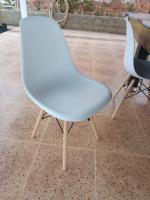 Juego de 4 sillas EMA INS con patas de madera, mueble estilo nórdico medieval, para escritorio, comedor, dormitorio, balcón o restaurante BAR hosteleria, OFICINA Mesa de comedor nórdica cocina,m - details 4