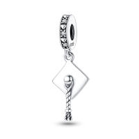 Cuentas colgantes con gorro de Doctoral Simple de Plata de Ley 925, compatibles con pulsera Original Pandora, cuentas, regalo de joyería para mujer - details 0
