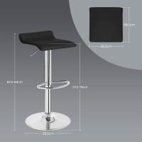 Taburetes de Cocina Giratorios 360° Altura Ajustable con Reposapiés Taburetes Altos con Asiento PVC para Comedor, Salón y Cafetería Negro+Negro - details 47