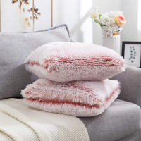 Funda de Cojín de Piel Suave 43x43cm Decorativa y Caliente para Sofá de Sala Decoración Moderna Resistente al Desvanecimiento con Cierre de Cremallera Gris Blanco - details 13