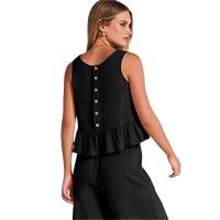 Conjuntos de dos piezas de verano para mujer, jersey informal sin mangas, tops y pantalones sueltos para mujer - details 6