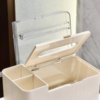 Caja de toallas de papel multifuncional a prueba de polvo, caja de almacenamiento de escritorio de plástico de diseño Simple, dispensador de servilletas impermeable para sala de estar - details 3